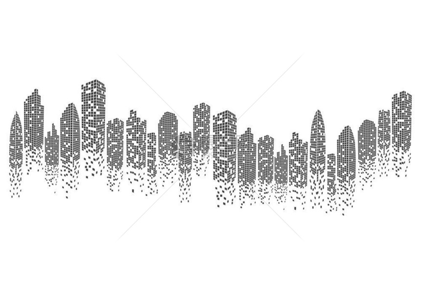 抽象城市矢量背景建筑插画图片