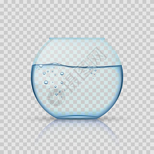 3d写实玻璃鱼缸插画