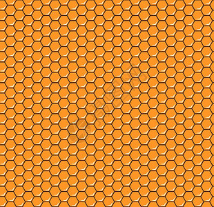 橙色蜂窝几何六边形矢量元素背景图片