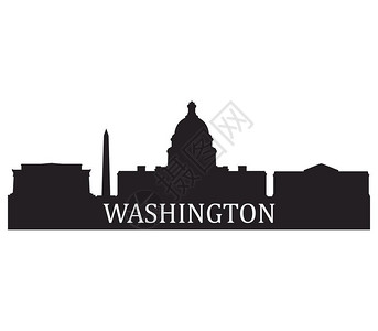 华盛顿建筑剪影图片