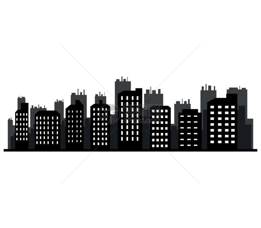 黑白城市天线矢量背景图片