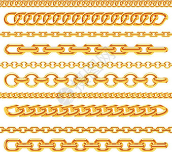 金项链条矢量元素背景图片