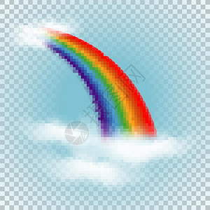 找彩虹的降落伞彩虹插画
