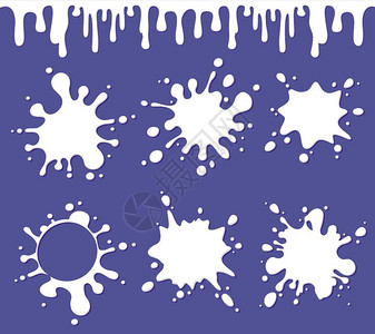 钙含量矢量奶油和喷洒水花插图插画