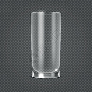 空玻璃杯3d写实矢量玻璃杯模型插画