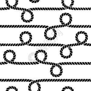 海洋折叠绳系无缝模式海洋折叠绳系无缝模式背景边框和绳索矢量插图图片