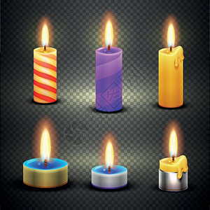 蜡烛收集不同的蜡烛插画