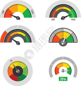 最大限度速度计指标测量低中高水平矢存速度计指标测量低高水平矢存插画
