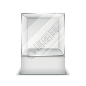 现实的3d玻璃箱商店展示矢量说明现实的3d玻璃箱商店展示矢量说明图片