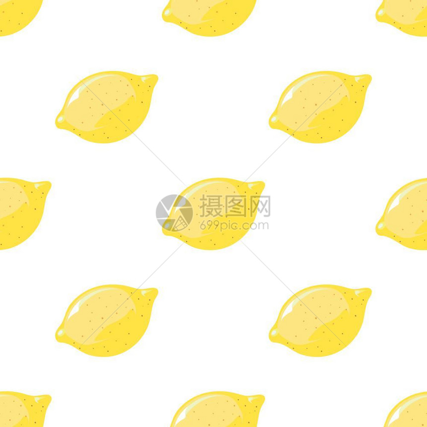矢量柠檬无缝模式食品插图图片
