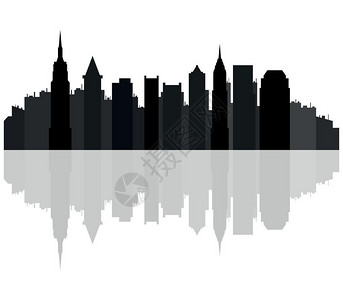 纽约城市建筑剪影背景图片