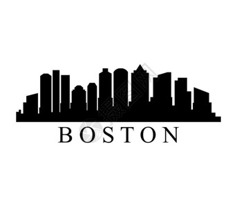 波士顿大龙虾波士顿城市建筑剪影设计图片