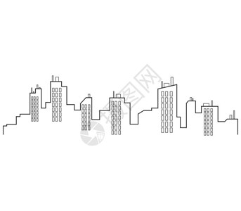 城市建筑线条剪影背景图片