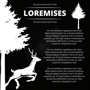 含有鹿和树的海报ppt背景设计元素背景图片