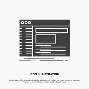 ui和x网站或移动应用程序的glyph矢量灰色符号图片