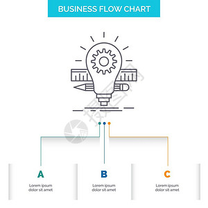 计划方案3个步骤的商务流程图设计规模3个步骤插画