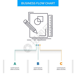 3个步骤的几何商务流程图设计图片