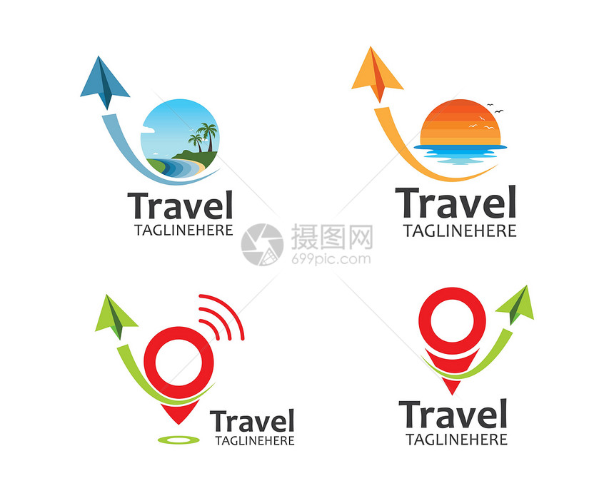 旅行社标志矢量模板图片