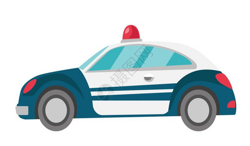 警方的汽车卡通插图背景图片