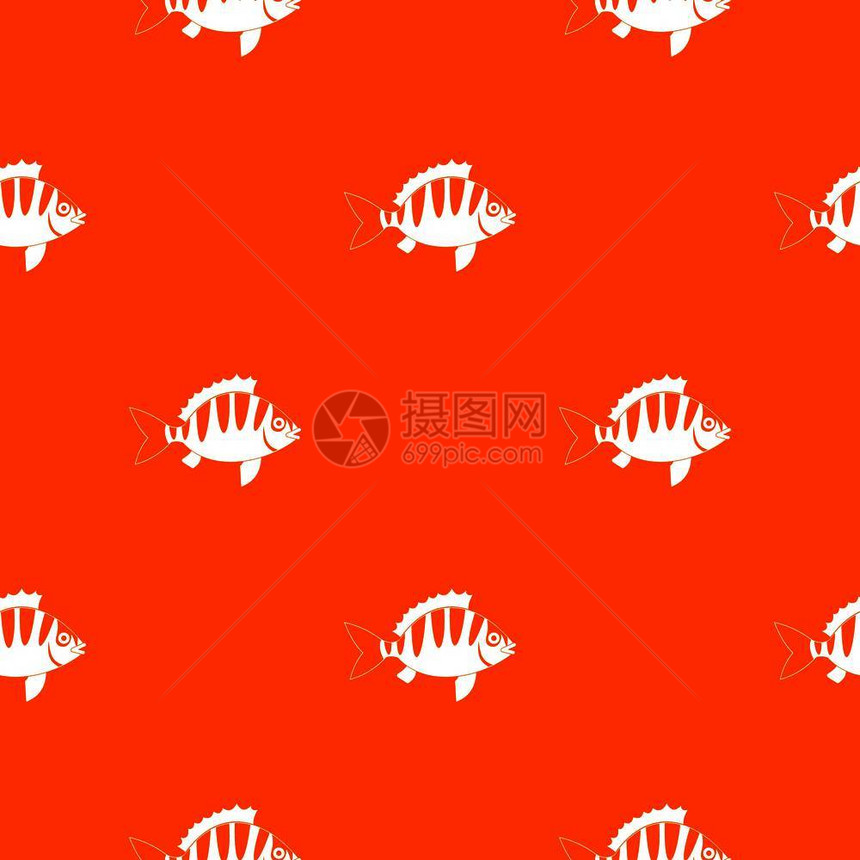橙色矢量鱼类图案图片