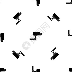 有关博客素材ctv相机黑白重复图案背景矢量设计素材插画