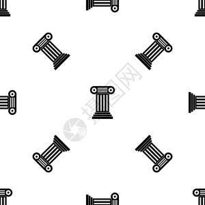 罗马圆柱黑白重复图案矢量设计元素图片