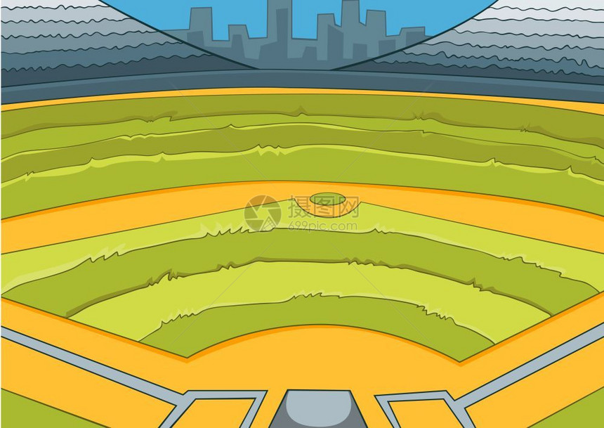 棒球场矢量插画图片