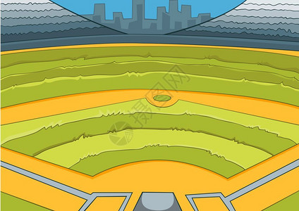 棒球场矢量插画背景图片