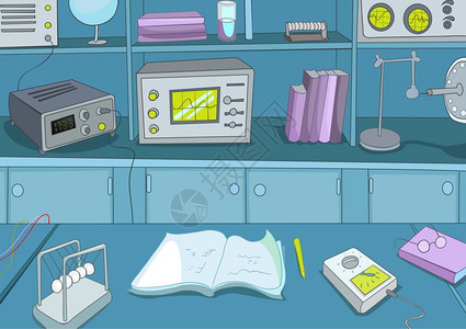 物理实验室卡通背景图片