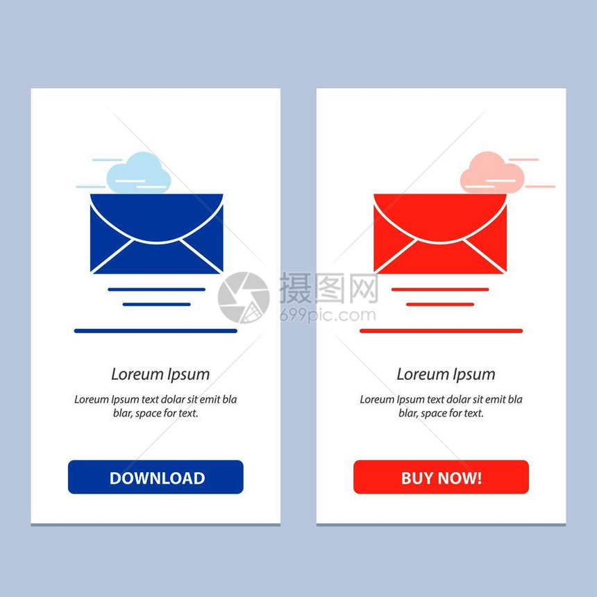 邮件电子信息全球蓝红下载和购买网络部件卡模板图片
