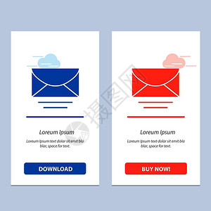 邮件电子信息全球蓝红下载和购买网络部件卡模板图片