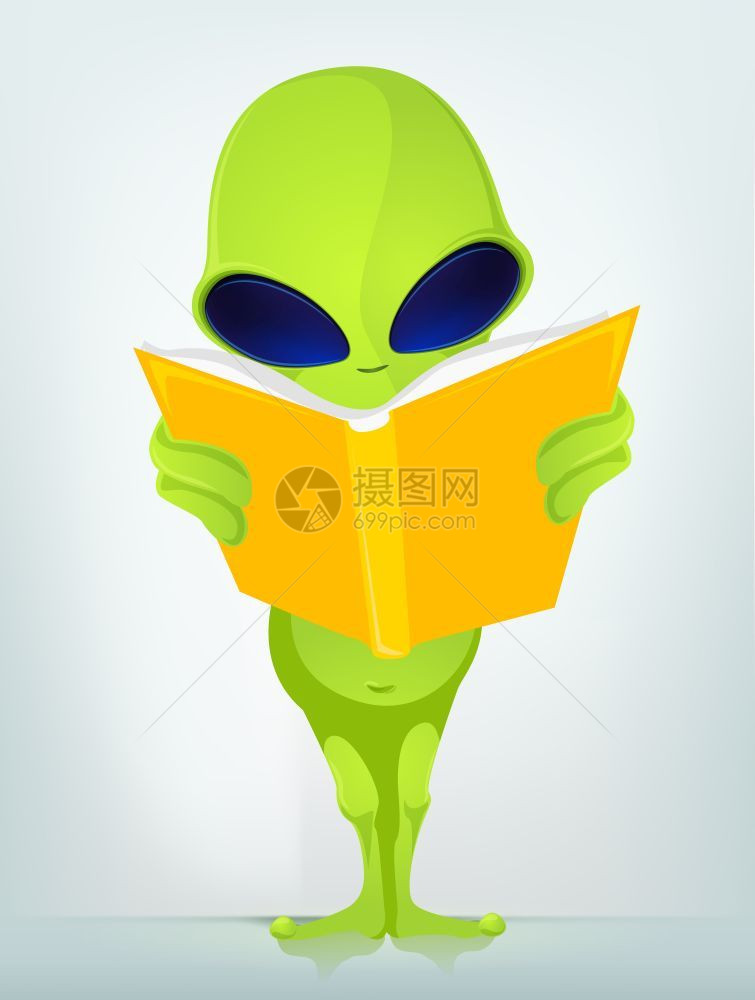 看书的外星人图片