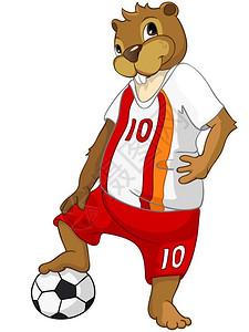 踢足球的卡通形象海狸图片