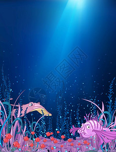 宝贝游泳水下世界珊瑚藻类设计图片