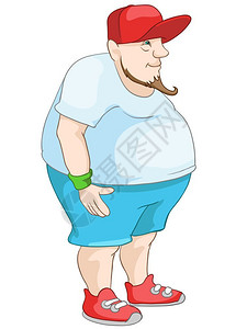 卡通人物喜悦的胖男人 图片