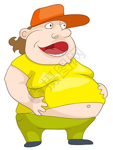 卡通人物大笑的胖子图片