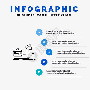 5个步骤的图表背景介绍图片