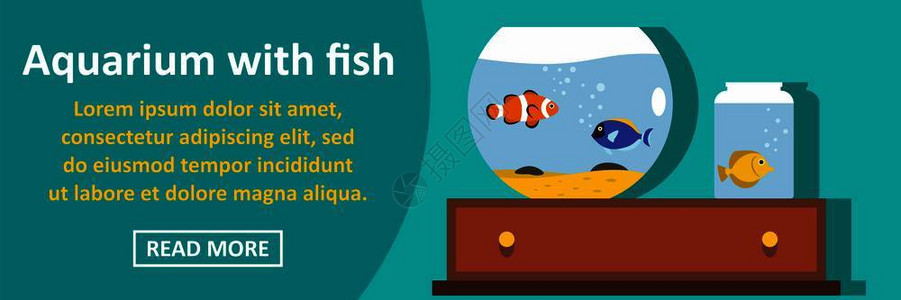 水族馆和鱼鱼缸水族馆与鱼类矢量背景图插画