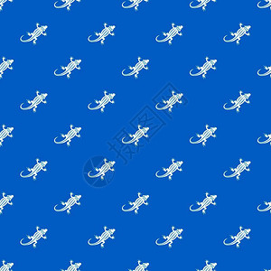 蜥蜴无缝蓝色图案矢量设计元素图片