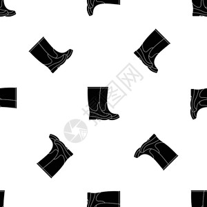 靴子无缝黑色图案矢量设计元素图片