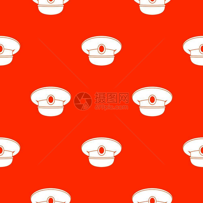 海军帽无缝红色矢量设计元素图片