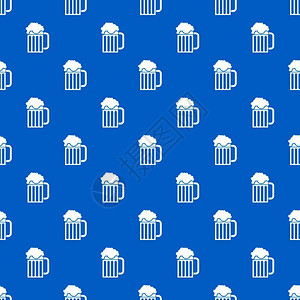 啤酒杯缝蓝色矢量设计元素图片