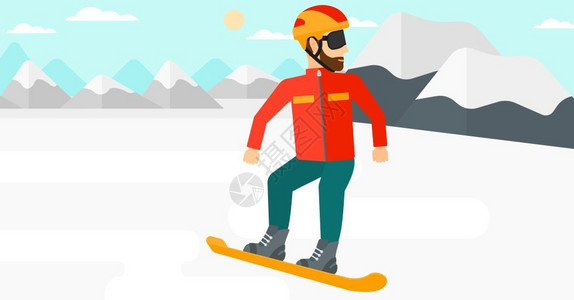 年轻人在雪山滑雪图片