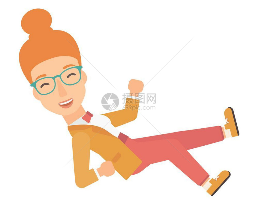 女人躺着微笑矢量卡通人物图片