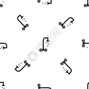 淋浴器无缝黑白图案矢量设计元素图片