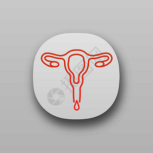 输卵管月经应用图示出血阴道排女健康障碍uix用户界面网络或移动应用矢量孤立图示月经应用标插画