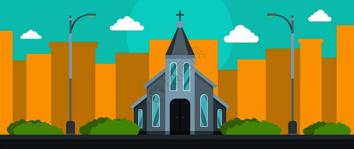 西方十字教堂平面插图图片