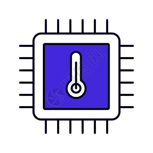 电子温度计集成电路芯片图标插画