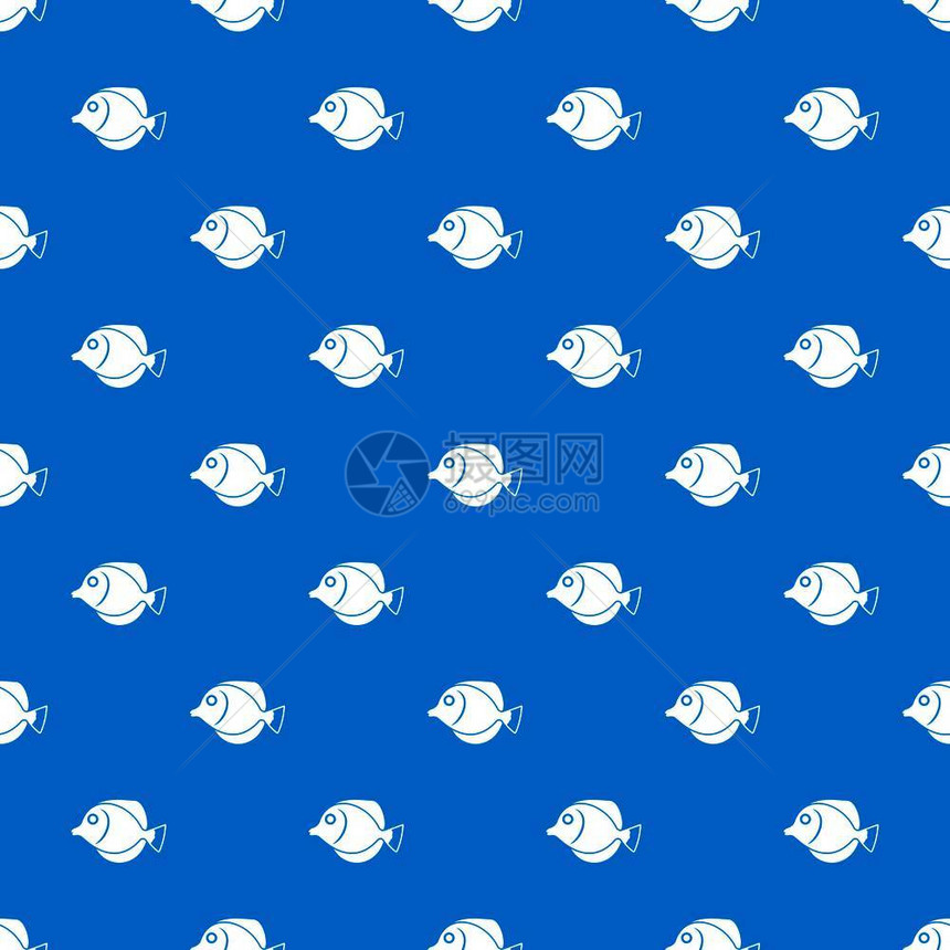 鱼无缝蓝色图案矢量设计元素图片