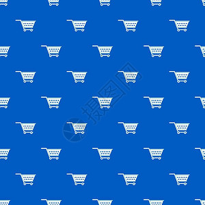超市推车无缝蓝色图案矢量设计元素图片